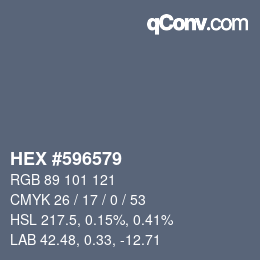 Código de color: HEX #596579 | qconv.com