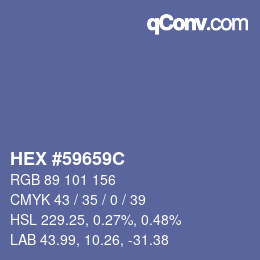 カラーコード: HEX #59659C | qconv.com