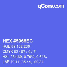 Farbcode: HEX #5966EC | qconv.com