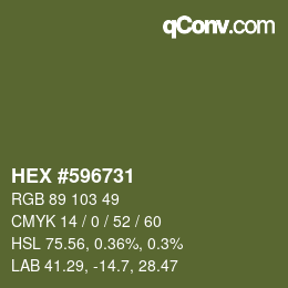 Color code: HEX #596731 | qconv.com