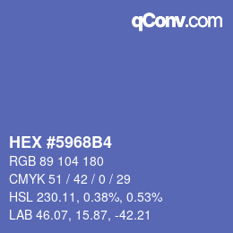 Color code: HEX #5968B4 | qconv.com