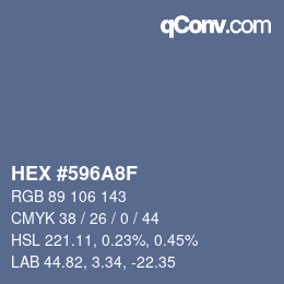 Farbcode: HEX #596A8F | qconv.com