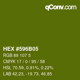Farbcode: HEX #596B05 | qconv.com