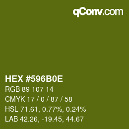 Color code: HEX #596B0E | qconv.com