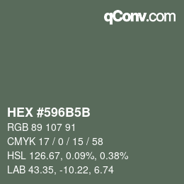 Color code: HEX #596B5B | qconv.com