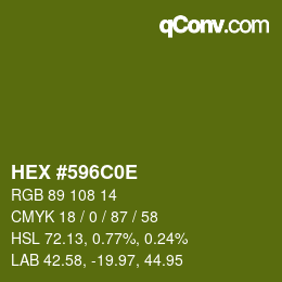 Color code: HEX #596C0E | qconv.com