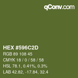 Color code: HEX #596C2D | qconv.com