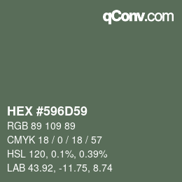 Code couleur: HEX #596D59 | qconv.com