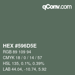 Código de color: HEX #596D5E | qconv.com
