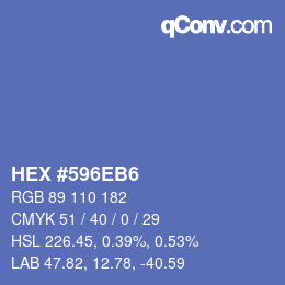 カラーコード: HEX #596EB6 | qconv.com