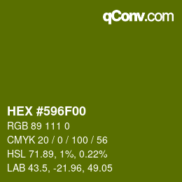 カラーコード: HEX #596F00 | qconv.com
