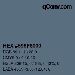 Color code: HEX #596F8000 | qconv.com