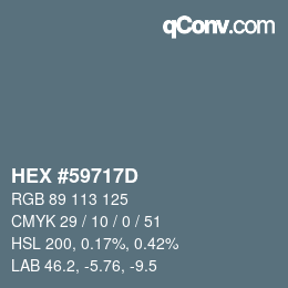 Color code: HEX #59717D | qconv.com