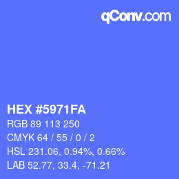 カラーコード: HEX #5971FA | qconv.com