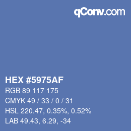 Farbcode: HEX #5975AF | qconv.com