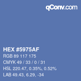 颜色代码: HEX #5975AF | qconv.com