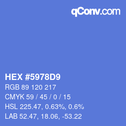 Color code: HEX #5978D9 | qconv.com