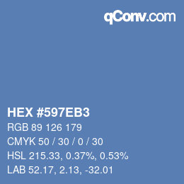 Código de color: HEX #597EB3 | qconv.com