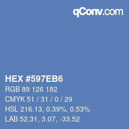 カラーコード: HEX #597EB6 | qconv.com