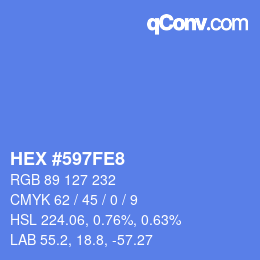 Color code: HEX #597FE8 | qconv.com