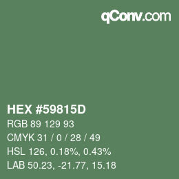 Color code: HEX #59815D | qconv.com