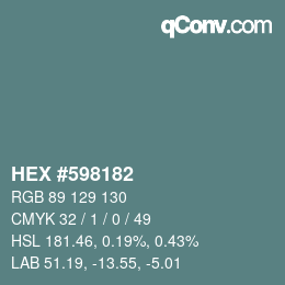 Color code: HEX #598182 | qconv.com