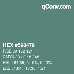 Color code: HEX #598479 | qconv.com