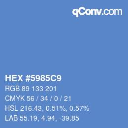 Color code: HEX #5985C9 | qconv.com