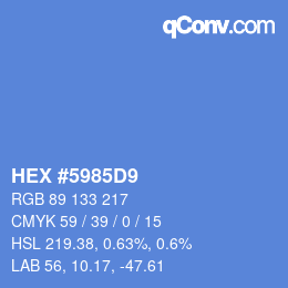 颜色代码: HEX #5985D9 | qconv.com
