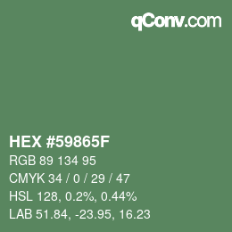Color code: HEX #59865F | qconv.com
