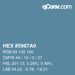 カラーコード: HEX #5987A0 | qconv.com