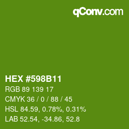 Color code: HEX #598B11 | qconv.com