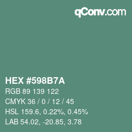 Color code: HEX #598B7A | qconv.com