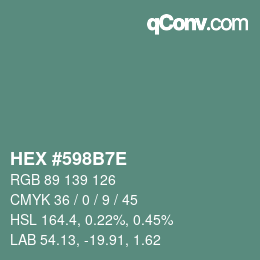 Color code: HEX #598B7E | qconv.com