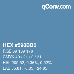 Farbcode: HEX #598BB0 | qconv.com