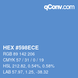 Color code: HEX #598ECE | qconv.com