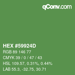 Code couleur: HEX #59924D | qconv.com