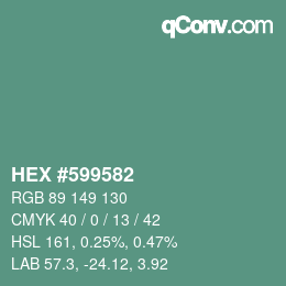 Color code: HEX #599582 | qconv.com