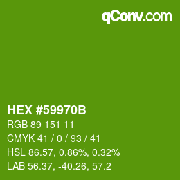 Color code: HEX #59970B | qconv.com