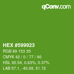 颜色代码: HEX #599923 | qconv.com