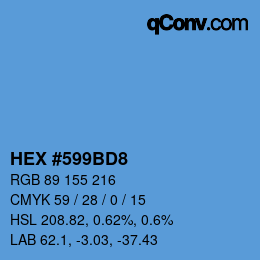 カラーコード: HEX #599BD8 | qconv.com