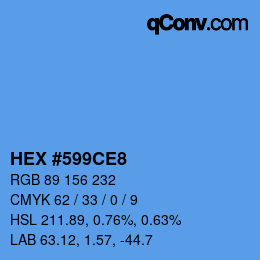 Color code: HEX #599CE8 | qconv.com