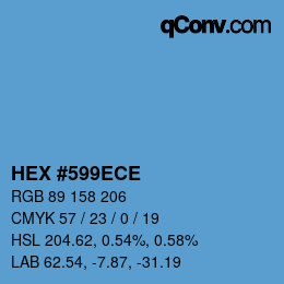 カラーコード: HEX #599ECE | qconv.com
