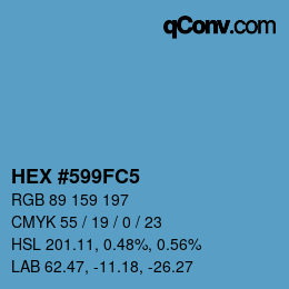 Color code: HEX #599FC5 | qconv.com