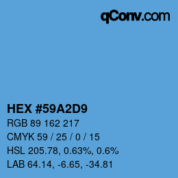 Color code: HEX #59A2D9 | qconv.com