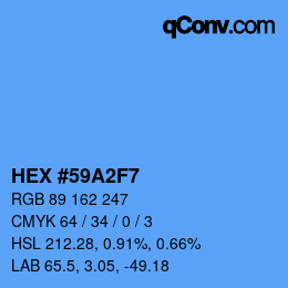カラーコード: HEX #59A2F7 | qconv.com