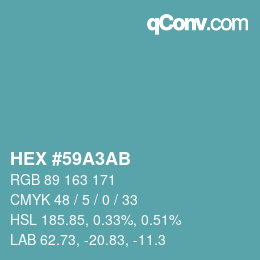 Código de color: HEX #59A3AB | qconv.com