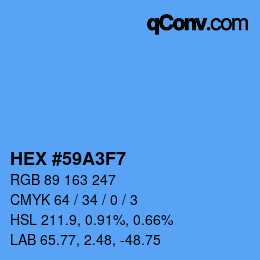 Color code: HEX #59A3F7 | qconv.com