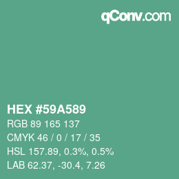 Color code: HEX #59A589 | qconv.com