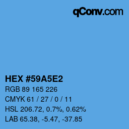 Color code: HEX #59A5E2 | qconv.com